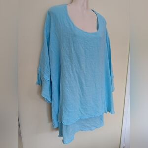 Dunes 100% cotton tunic women's XL blue